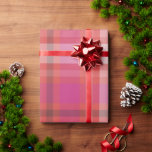 Modern Christmas Plaid Tartan pink and coral Wrapping Paper<br><div class="desc">Modern,  vintage looking plaid tartan wrapping paper for Christmas.</div>