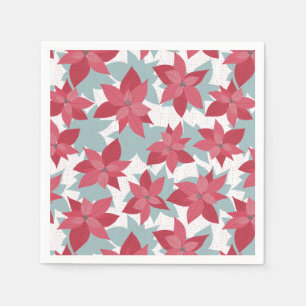 Modern Christmas Poinsettia Pattern Napkin