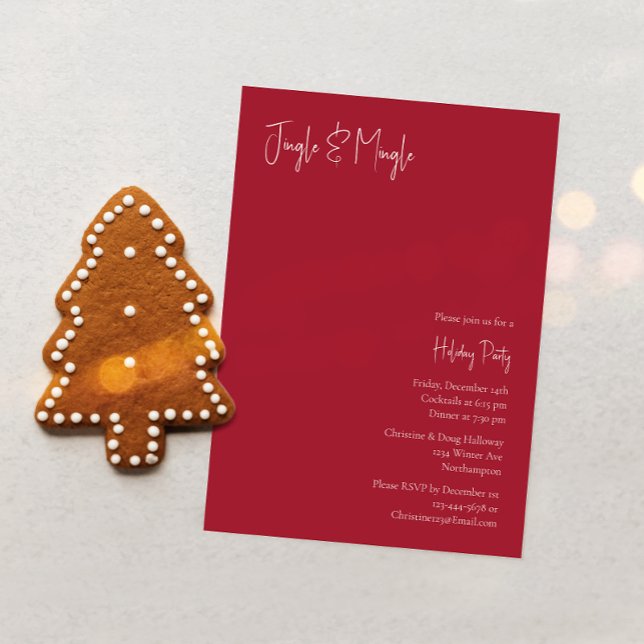 Modern Christmas | Red Jingle and Mingle Invitation (Creator Uploaded)