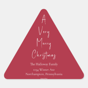 Modern Christmas   Red Triangle Envelope Seals