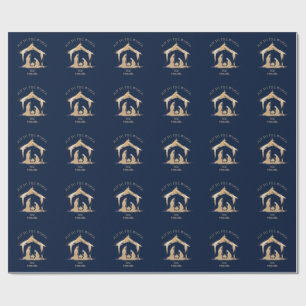 Modern Christmas Religious Nativity Mary & Joseph Wrapping Paper