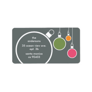 Modern Christmas Return Address Label Dark Grey