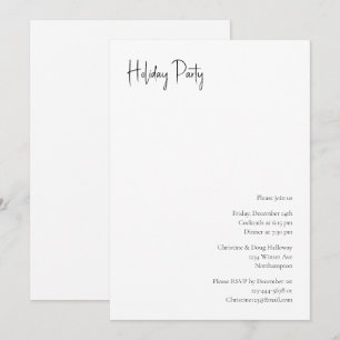 Modern Christmas Script Holiday Party Invitation
