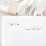 Modern Christmas Script Return Address Envelope Return Address Label<br><div class="desc">This modern Christmas script return address envelope label is perfect for your minimalist shabby chic boho black and white holiday greeting. The minimal whimsical handwritten calligraphy is delicate and rustic while staying classy and elegant. The design reflects a simple all-white winter day and evokes memories of a more simplistic life....</div>