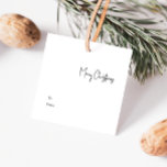 Modern Christmas Script Square To From Gift Tag<br><div class="desc">This modern Christmas script square to from gift tag is perfect for your minimalist shabby chic boho black and white holiday present. The minimal whimsical handwritten calligraphy is delicate and rustic while staying classy and elegant. The design reflects a simple all-white winter day and evokes memories of a more simplistic...</div>