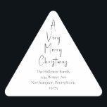 Modern Christmas Script Triangle Envelope Seals<br><div class="desc">These modern Christmas script triangle envelope seals are perfect for your minimalist shabby chic boho black and white holiday greeting. The minimal whimsical handwritten calligraphy is delicate and rustic while staying classy and elegant. The design reflects a simple all-white winter day and evokes memories of a more simplistic life. You...</div>