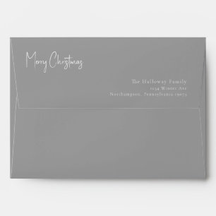 Modern Christmas   Silver Invitation Envelope