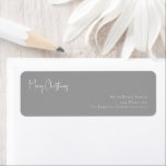 Modern Christmas | Silver Return Address Envelope  Return Address Label<br><div class="desc">This modern Christmas | silver return address envelope label is perfect for your minimalist shabby chic boho silver and white holiday greeting. The minimal whimsical handwritten calligraphy is delicate and rustic while staying classy and elegant. You will find that everything about this product is editable, so feel free to add...</div>