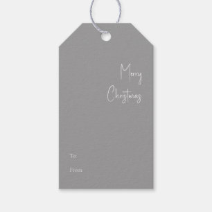 Modern Christmas Silver To From Gift Tags