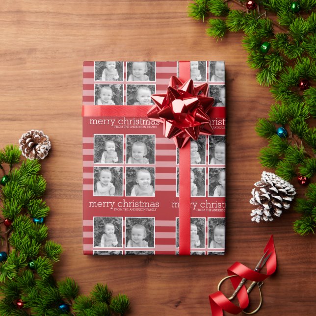 Modern Christmas - Simply Red and White Wrapping Paper (Holiday Gift)