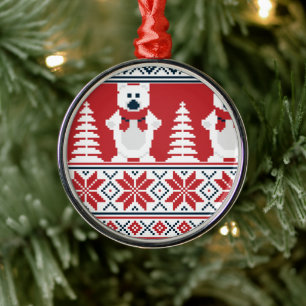 Modern Christmas Snowman knitted Ornament