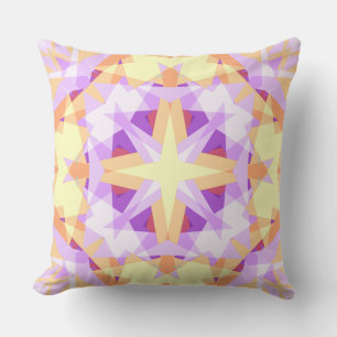 Modern Christmas Star Festive Purple Gold Yellow Cushion