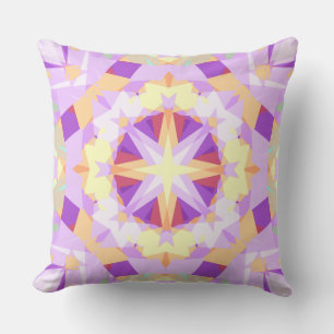 Modern Christmas Star Festive Purple Gold Yellow Cushion