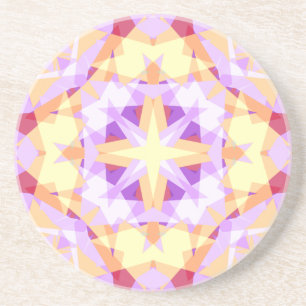 Modern Christmas Star Festive Purple Red Yellow Coaster