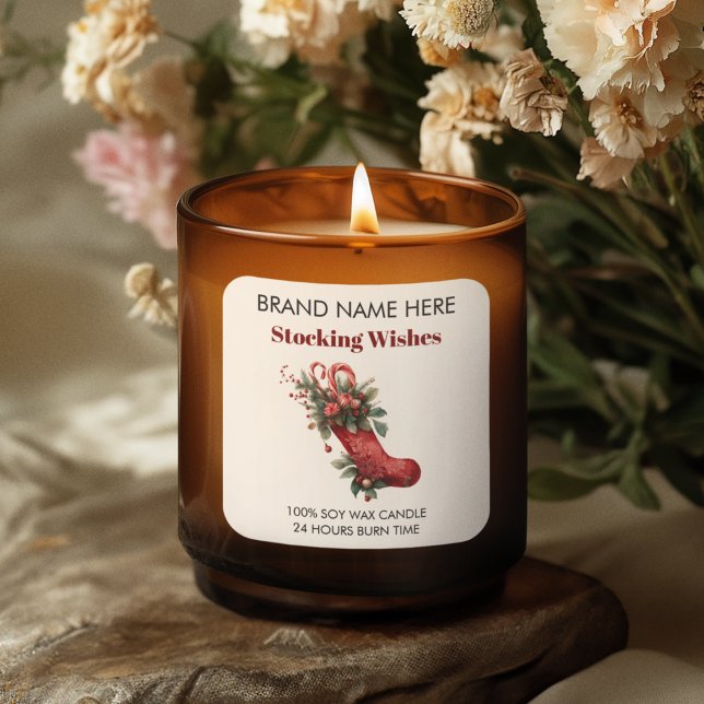 Modern Christmas Stocking Candle Labels (Creator Uploaded)