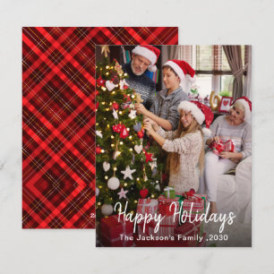 Modern Christmas Stylish Minimalist Script Family Holiday Card