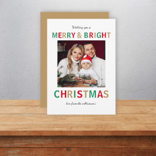 Modern Christmas Stylish Minimalist Script Family Holiday Card