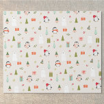 Modern Christmas Symbols Wrapping Paper<br><div class="desc">Cute christmas pattern design with hand drawn nature symbols snowmen,  reindeer,  holly,  snow, </div>