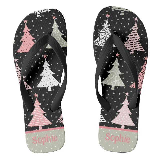 Modern Christmas  Thongs (Footbed)