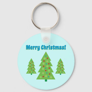 Modern Christmas Tree Art Key Ring