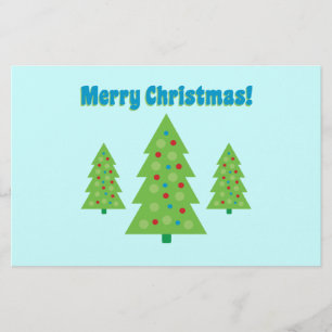 Modern Christmas Tree Art Stationery
