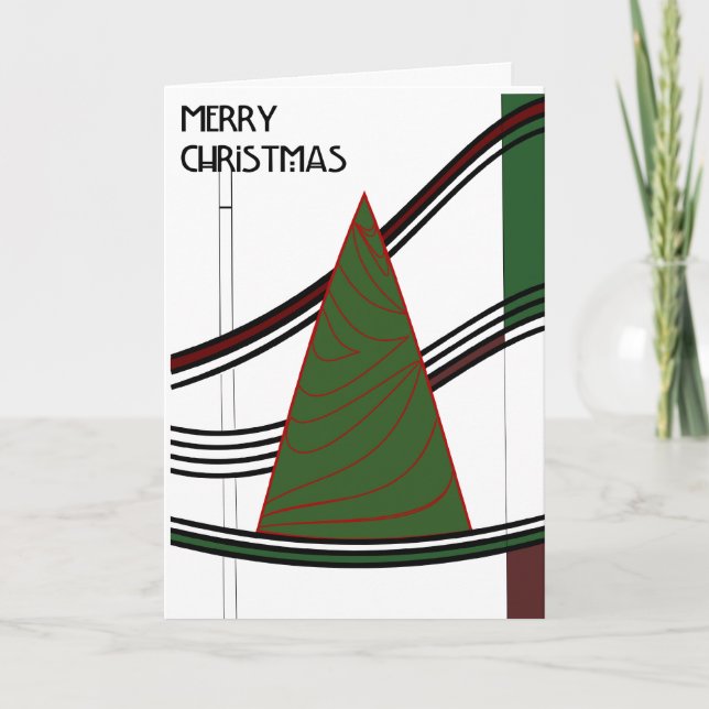 Modern Christmas Tree Card (Front)