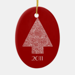 Modern Christmas Tree Ceramic Ornament