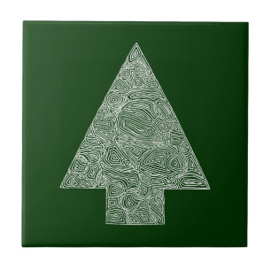 Modern Christmas Tree Ceramic Tile