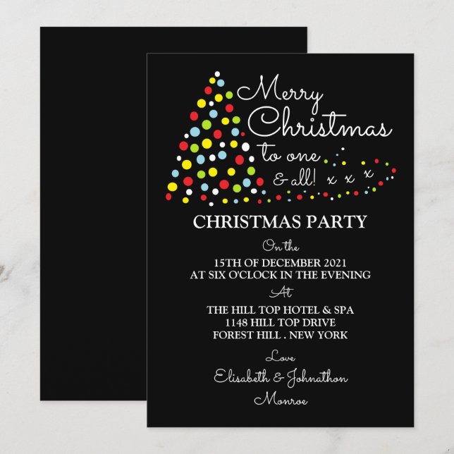 Modern Christmas Tree, Christmas Party Invitation (Front/Back)