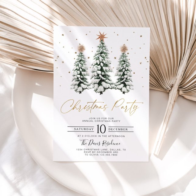 Modern Christmas Tree Christmas Party Invitation (Creator Uploaded)