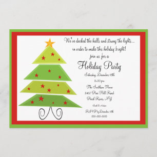 Modern Christmas Tree Christmas Party Invitation