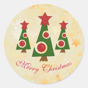 Modern Christmas tree Classic Round Sticker