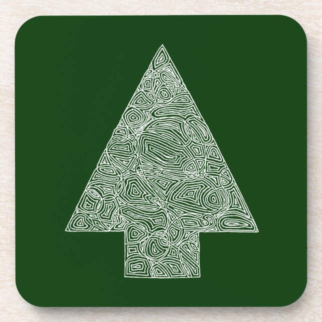 Modern Christmas Tree Coaster (Front)