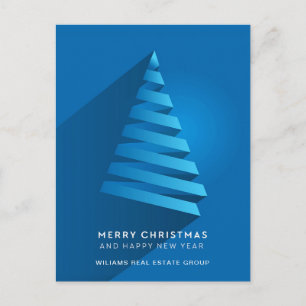 Modern Christmas Tree Corporate Greeting Holiday P Postcard