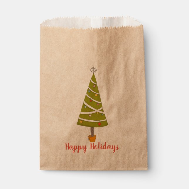 Modern Christmas Tree  Customisable Favour Bag (Front)