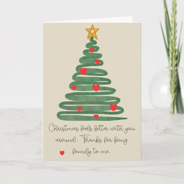 Modern Christmas Tree Folded Holiday Card (Front)