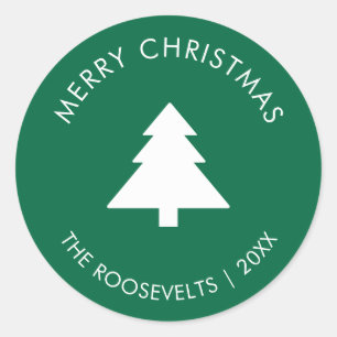 Modern Christmas Tree Gift Labels Envelope Seal