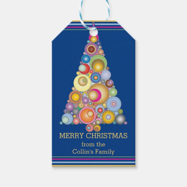 Modern Christmas Tree Gift Tags (Front)