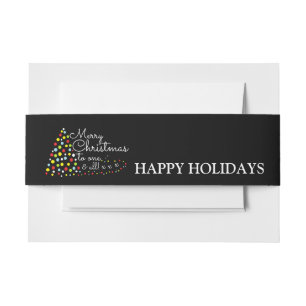 Modern Christmas Tree, Happy Holidays Invitation B Belly Band
