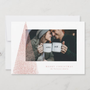 Modern Christmas tree holiday photo card
