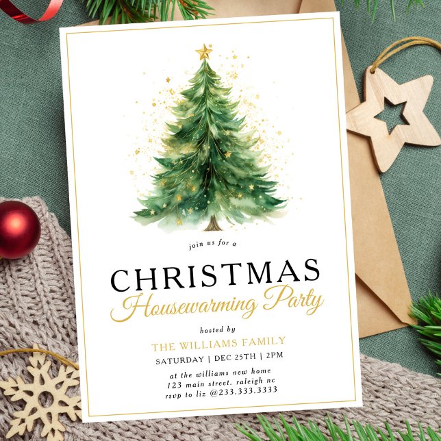 Modern Christmas Tree Housewarming Party Invitation (Creator Uploaded)