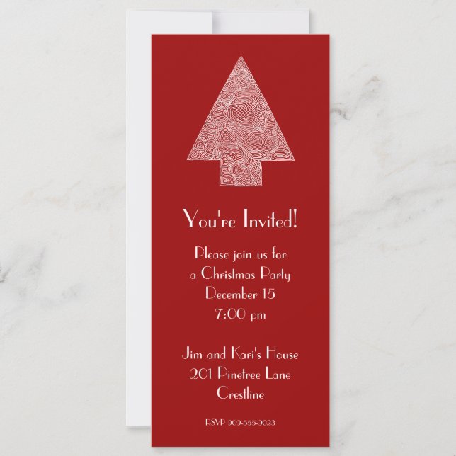 Modern Christmas Tree Invitation (Front)