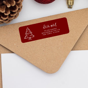 Modern Christmas Tree Moving Return Address Label