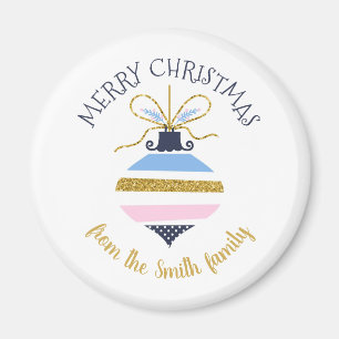 Modern Christmas Tree Ornament Personalized Magnet