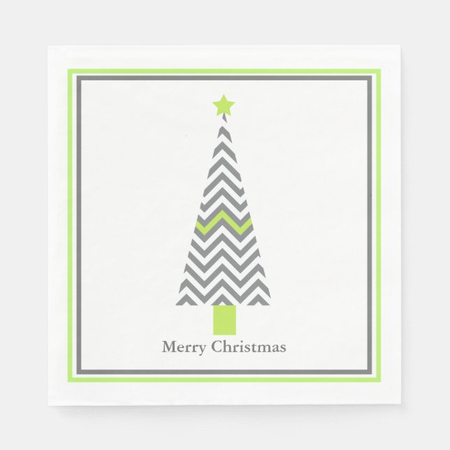 Modern Christmas Tree Paper Napkin (Front)