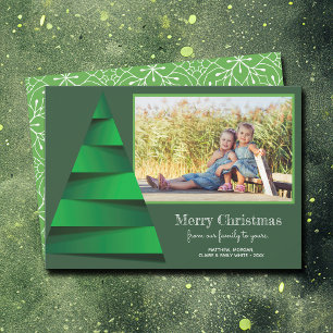 Modern Christmas Tree Photo Holiday Card