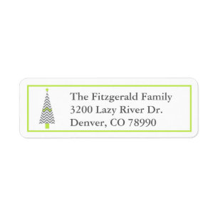 Modern Christmas Tree Return Address Label