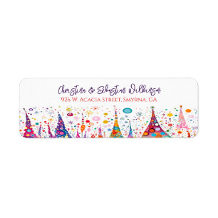 Modern Christmas Tree Return Address Label