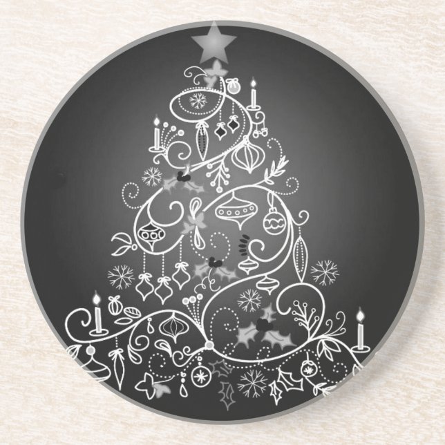 MODERN **CHRISTMAS TREE** SANDSTONE COASTER (Front)