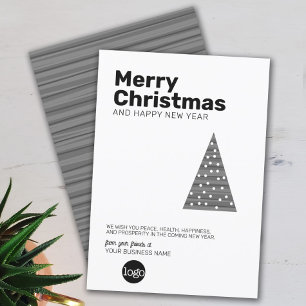 Modern Christmas Tree - sans serif Business Holiday Card